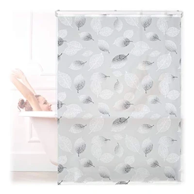 Afbeelding van Relaxdays douchegordijn transparant doucherolgordijn 240 cm rolgordijn douche wit 120x240cm