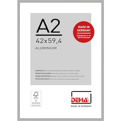 Afbeelding van DEHA Design Fotolijst Boston, 42x59,4 cm (A2), Mat zilver