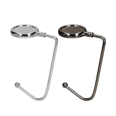 Afbeelding van kwmobile Tassenhaken voor tafel Set van 2 draagbare tashangers Tassenhangers of kast In zwart / zilver