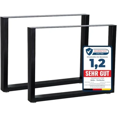 Afbeelding van Melko Set van 2 vierkante stalen Tafelpoten 90 x 72 cm met vloerbescherming