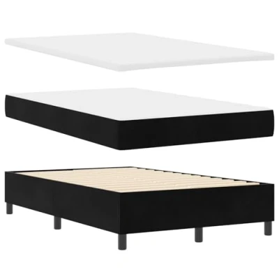 Afbeelding van vidaXL Boxspringbed met Matras &amp; Bank Zwart 120x200 cm Fluweel
