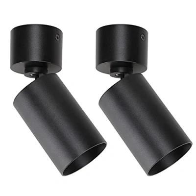 Afbeelding van Klighten GU10 Set van 2 draaibare inbouwspots zwart mat Plafondspot rond Aluminium 55 x 140 mm Zonder gloeilamp