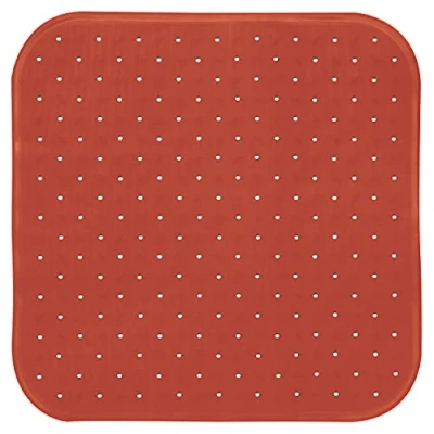 Afbeelding van MSV Douche/bad anti slip mat badkamer rubber terracotta 54 x cm met zuignappen