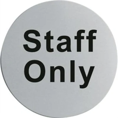 Afbeelding van Staff Only deurbordje roestvrij staal U060