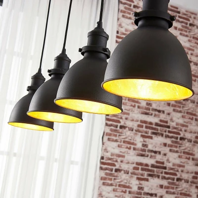 Afbeelding van Lindby hanglamp 4lichts metaal H: 20 cm E27 zwart, goud