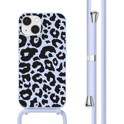Afbeelding van imoshion hoesje Geschikt voor iPhone 13 met koord Siliconen design Meerkleurig / Animal Lila