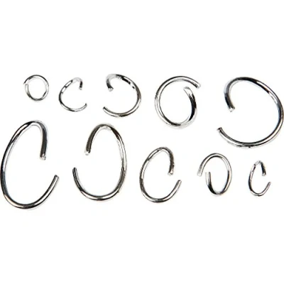Afbeelding van Ovale en ronde ringen, assortiment, verzilverd, SP, 800 assorti