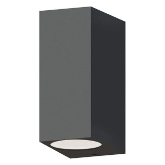 Afbeelding van Calex Wandlamp Up &amp; Downlight Bergamo 2x GU10 IP54 Water en Stofbestendig Geschikt voor Binnen Buiten Eenvoudige installatie Rechthoek Antraciet
