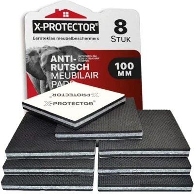 Afbeelding van Antislip Meubelpads X PROTECTOR Premium 8 stuks 100 mm Stoelpootbeschermers Rubber Vloerbeschermers Stoel En Pads Ideale Om Meubels Op Hun Plaats Te Houden