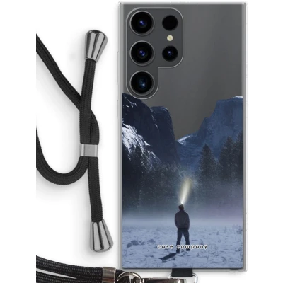 Afbeelding van hoesje met Koord geschikt voor Samsung Galaxy S23 Ultra Wanderlust Telefoonhoesje Zwart Bescherming aan alle Kanten en Over de Schermrand