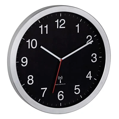 Afbeelding van TFA Dostmann 60.3545.01 Wandklok Zendergestuurd 400 mm x 50 Zilver Groot display
