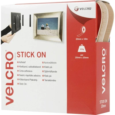 Afbeelding van VELCRO® VEL EC60221 Klittenband Om vast te plakken Haak en lusdeel (l x b) 10000 mm 20 Beige 10 m