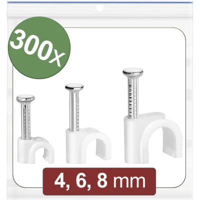 Afbeelding van Quadrios 24CA424 Spijkerclip Bundel Ø (bereik) 2 tot 8 mm Wit 300 stuk(s)