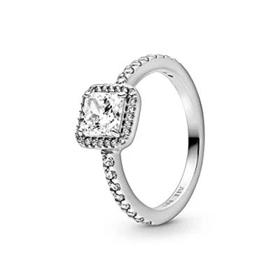 Afbeelding van Pandora Timeless Vierkante ring van Sterling zilver met heldere zirkonia, maat 50, zilver, Zirkonia