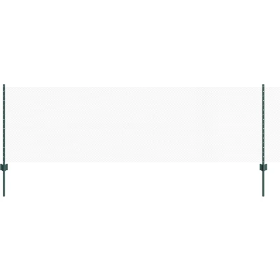 Afbeelding van vidaXL Afscheidingspalen 11 stuks U kanaal Groen 80 cm Staal, Zeshoekige Afscheiding 0,8x100 m Staal