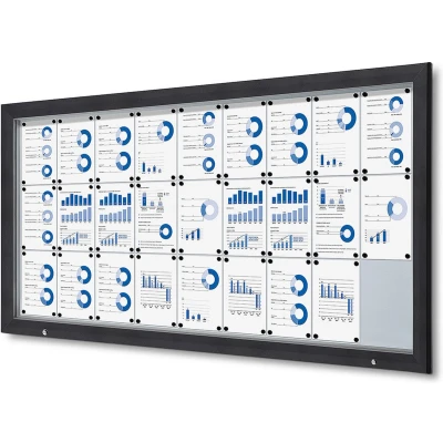 Afbeelding van Vergrendelbaar Notitiebord Outdoor SCT met Gasveer 27 X A4 Antraciet Syna SCT27XA4PHC7016JS Horeca &amp; Professioneel