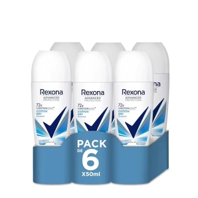 Afbeelding van Rexona Women Advanced Protection Anti Transpirant Roller Cotton Dry met Body Heat Activated Technologie 6 x 50 ml