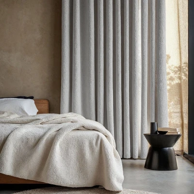 Afbeelding van Gordijnen Bouclé Haken Of Ringen 300x250 Cm Lichtgrijs 60% Verduisterend &amp; Boucle Fresh And Co Dekbed Discounter.nl