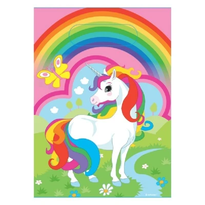 Image de Sac de fête licorne arc en ciel 8 pièces