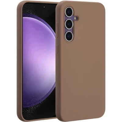 Afbeelding van Accezz Hoesje Geschikt voor Samsung Galaxy S23 FE Siliconen Liquid Silicone Backcover MagSafe Lichtbruin