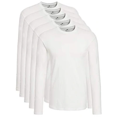 Afbeelding van Lower East Le133 Herenshirt met lange mouwen (5 stuks), Wit.