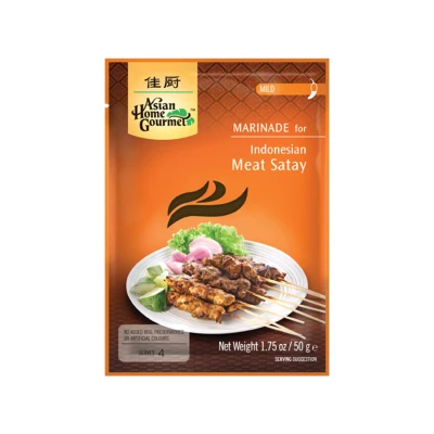 Afbeelding van Asian Home Gourmet Indonesische Satemarinade 12 x 50 g Food Lovers