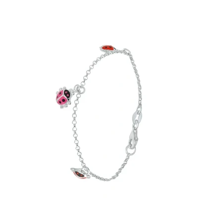 Afbeelding van Lucardi Lieveheersbeestje Armband silvercoloured voor kinderen, Maat: 15cm, Silver coloured