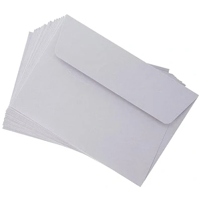 Afbeelding van Clairefontaine 5326C, verpakking met 20 zelfklevende enveloppen, formaat C6, 11,4 x 16,2 cm, 120 g/m², kleur: koalagrijs, uitnodiging voor evenementen en correspondentie, Pollen serie, glad premium