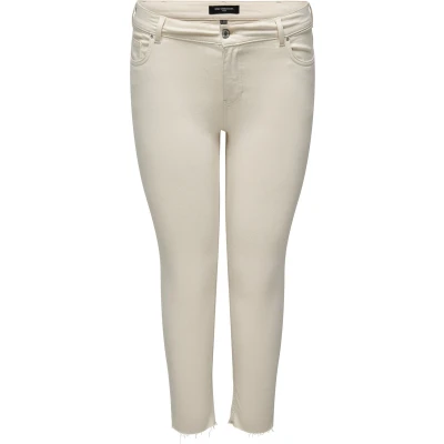 Afbeelding van ONLY Carmakoma Carwilly REG RAW Jeans Skinny Fit, Dames, Maat: 42x32, Ecru