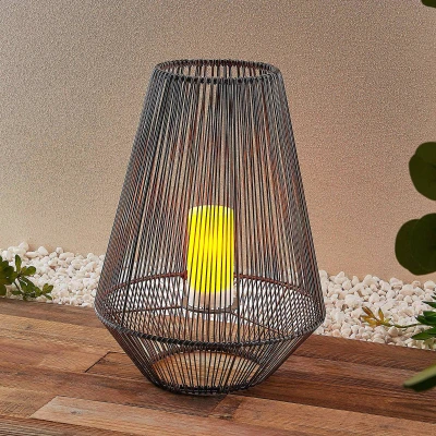 Afbeelding van Lindby solar tuinverlichting 1licht polyethyleen, ijzer H: 50.8 cm donkerbruin Inclusief lichtbron