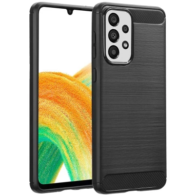 Afbeelding van imoshion Hoesje Geschikt voor Samsung Galaxy A33 Siliconen Brushed Backcover Zwart