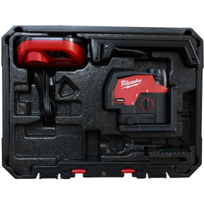Afbeelding van MILWAUKEE M12 CLLP 301C accu kruislijnlaser/loodlaser groen in transportkoffer (1x 3,0Ah + lader) 4933478100
