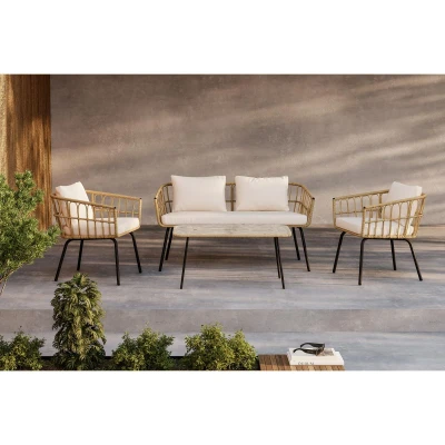 Afbeelding van Cem loungeset naturel rattan