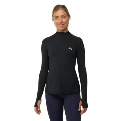 Afbeelding van DANISH ENDURANCE Workout Shirt Vrouwen Lange Mouwen met Rits Reflecterende Details Zwart L