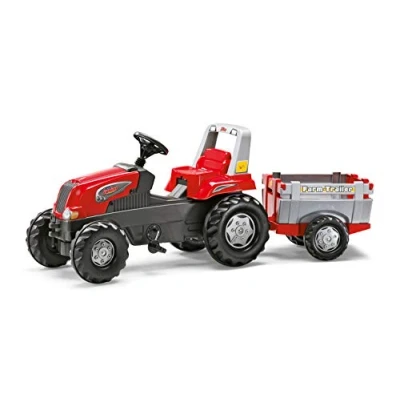 Afbeelding van Rolly Toys 80 026 1 Tractor met pedalen Rollyjunior RT + aanhanger