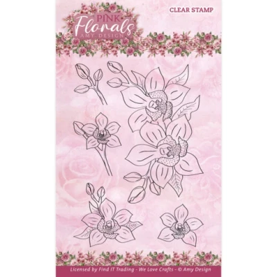 Afbeelding van Clear Stamps Amy Design Pink Florals Orchid