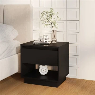 Afbeelding van vidaXL Nachtkastje 45x34x44 cm bewerkt hout zwart