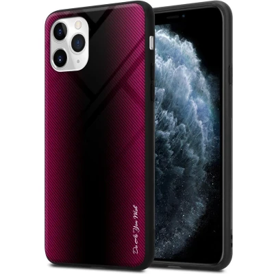 Afbeelding van Cadorabo Hoesje geschikt voor Apple iPhone 11 PRO MAX in PAARS ROZE Beschermhoes gemaakt van TPU silicone Case Cover en achterkant gehard glas