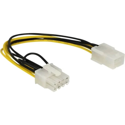 Afbeelding van Delock Stroom Aansluitkabel [1x PCIe stekker 8 polig 1x bus 6 polig] 0.20 m Geel, Zwart
