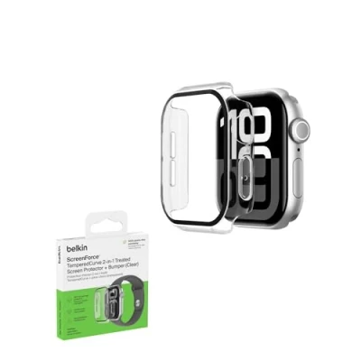 Image de Belkin SCREENFORCE TemperedCurve Pare chocs pour montre intelligente 2 en 1, 42mm verre trempé (9H) clair
