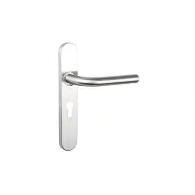 Afbeelding van Lavuzo deurkruk Oristano RVS met afgerond schild PC55 Per set Deurklink