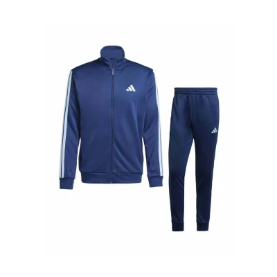 Afbeelding van adidas Sportswear Basic Stripes SET Trainingspak, Heren, Maat: Small, Medium grey heather/solid