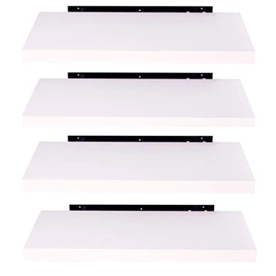 Afbeelding van EUGAD Wandplank Wandboard Set van 4 hangrekken houten plank Modern Sonoma eiken 40x23x3,8cm 0083QJ