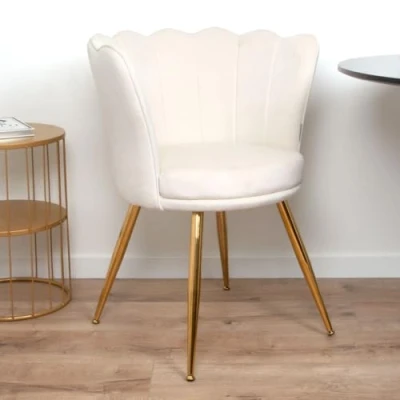 Afbeelding van Milton &amp; Oldbrook Velvet Eetkamerstoel Andria Wit