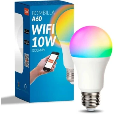 Afbeelding van M Ledme WiFi A60 Smart LED lamp 10W (Eq. 90W) E27 fitting, geen hub nodig, RGB+CCT, dimbaar, wit en kleurrijk licht, compatibel met Alexa Google Home, LM7141
