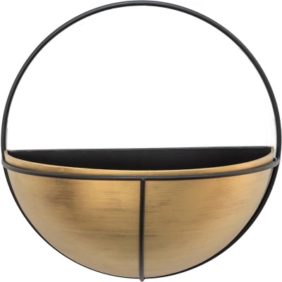Afbeelding van Clayre &amp; Eef Planthouder 42x22x42 cm Goudkleurig Ijzer Rond Bloempot