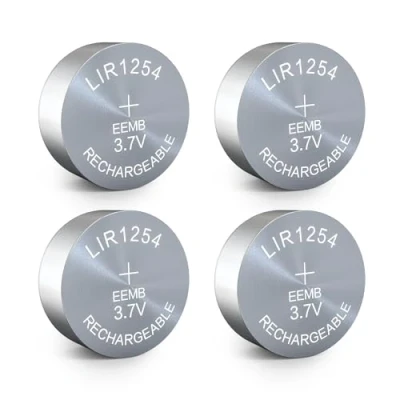 Afbeelding van EEMB 4pack LIR1254 oplaadbare batterij 3.7v Li ion knop munt voor helm draagbare horloges