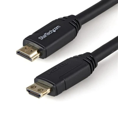 Image de StarTech.com câble HDMI 2.0 avec Connecteurs de Serrage 3m Premium 4K 60Hz Ethernet HDR10 18Gbps Certifié Cordon Vidéo pour Écran/TV M/M Noir (HDMM3MLP) High speed mâle droit