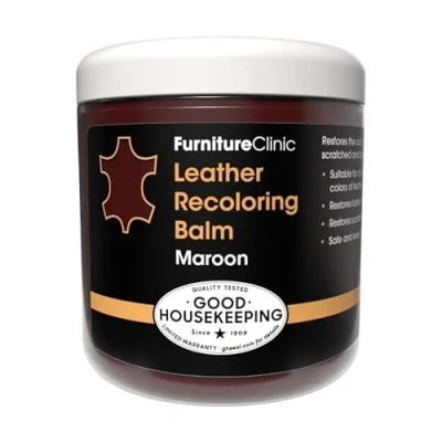 Afbeelding van Leer Balsem Kleur : Maroon Herstel en Beschermen van Versleten Lederwaar Leather Re Colouring Balm Colour Restorer for Sofas, Repair Faded &amp; Scratched Upholstery, Car Seats, Shoes and Clothing
