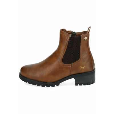 Afbeelding van Mustang Snowboots cognac, Dames, Maat: 37, Cognac Imitatieleer/ textiel